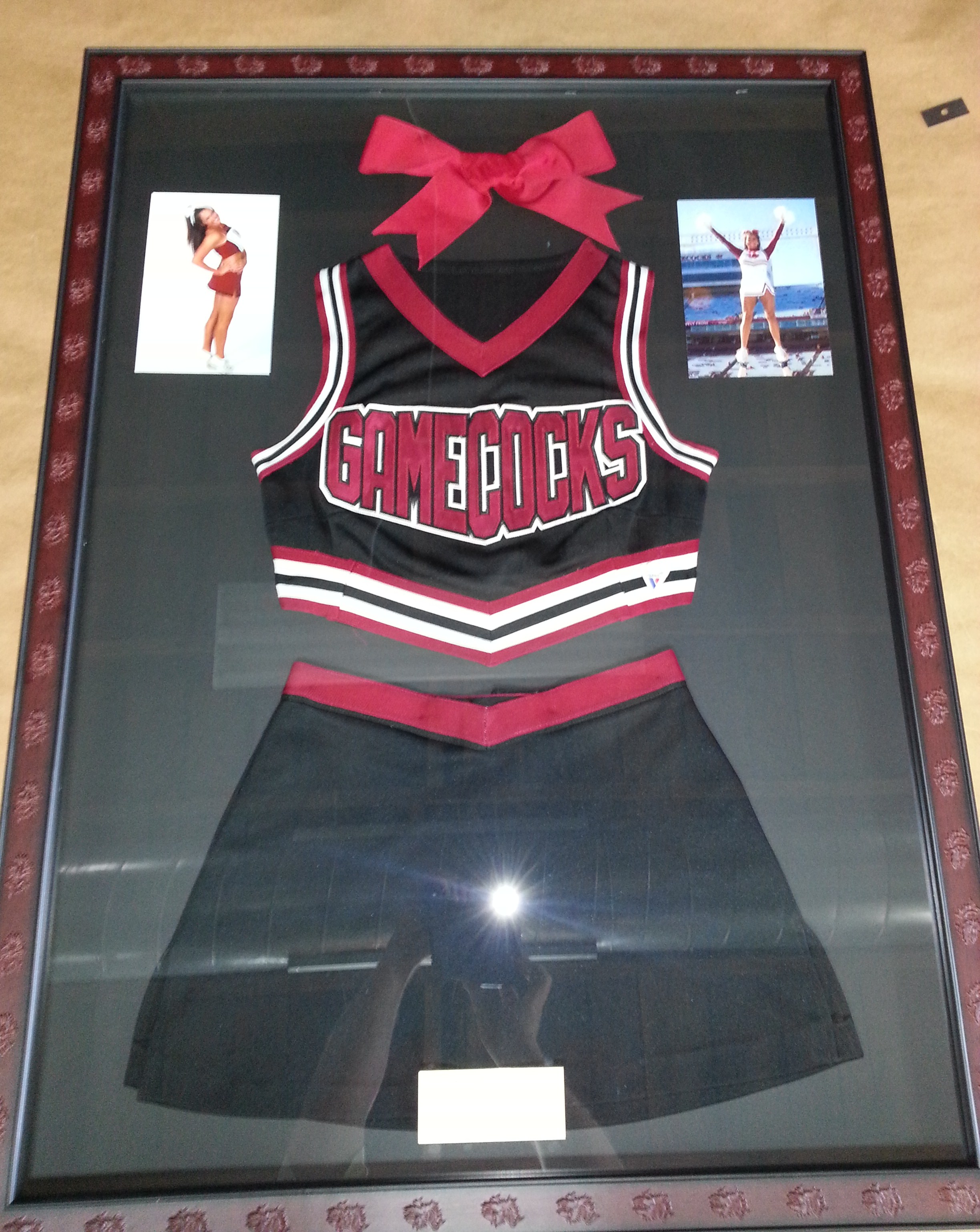 Framed Cheerleader Outfit! - Columbia Frame Shop