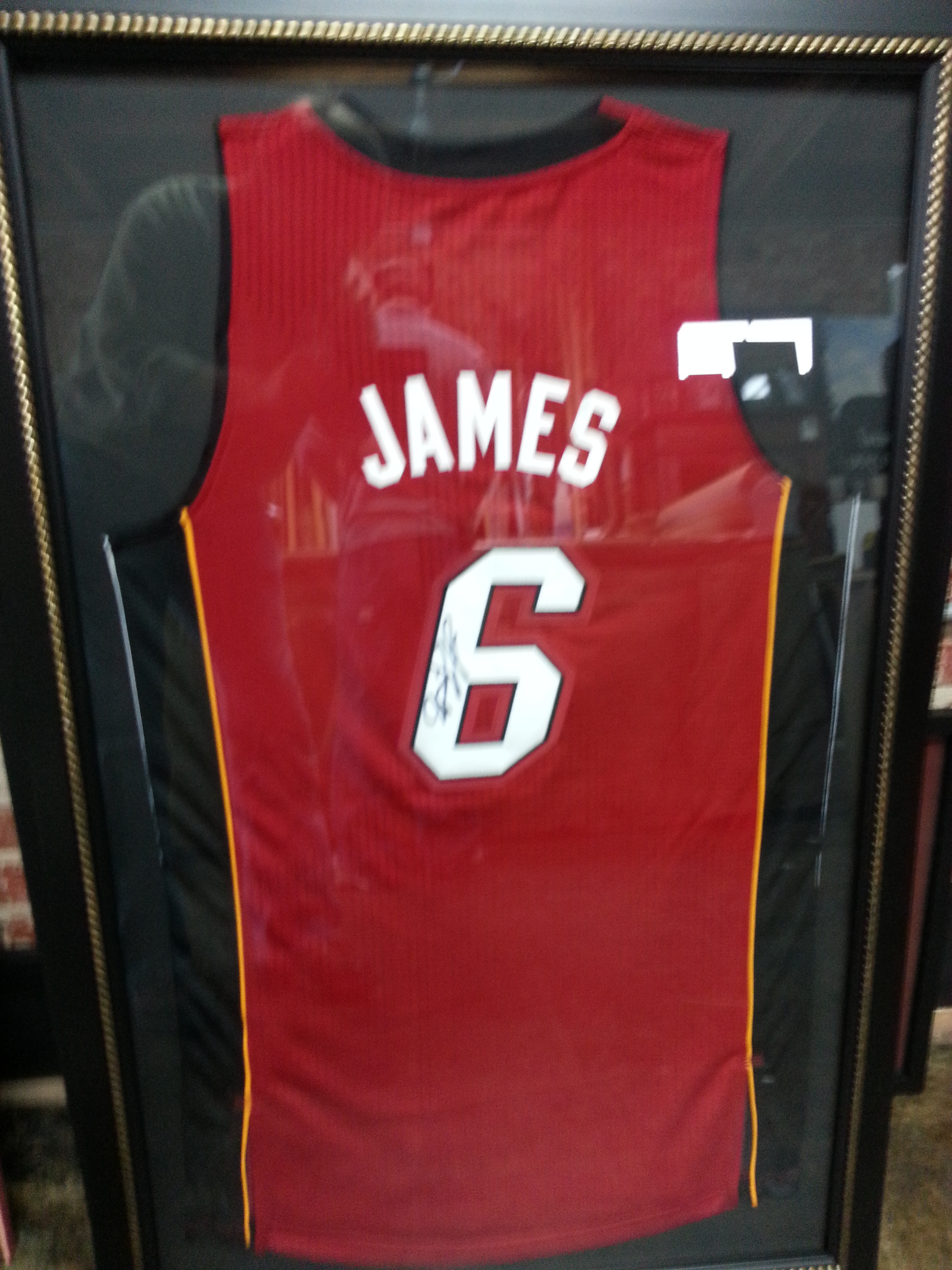 lebron james framed jersey