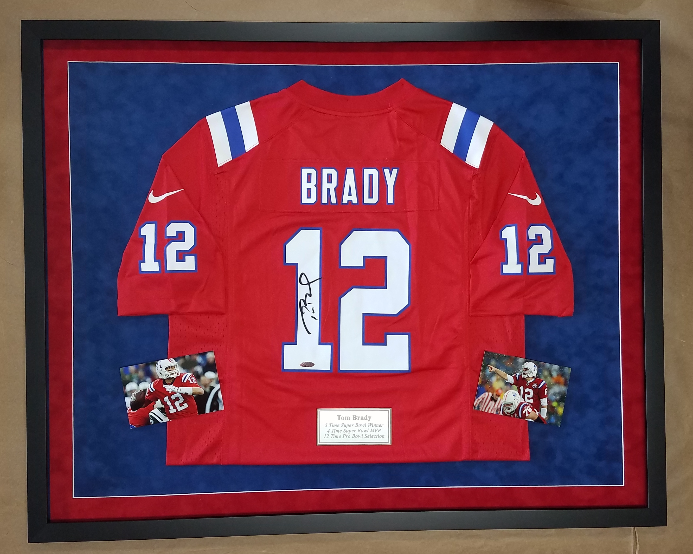 tom brady signed jersey framed