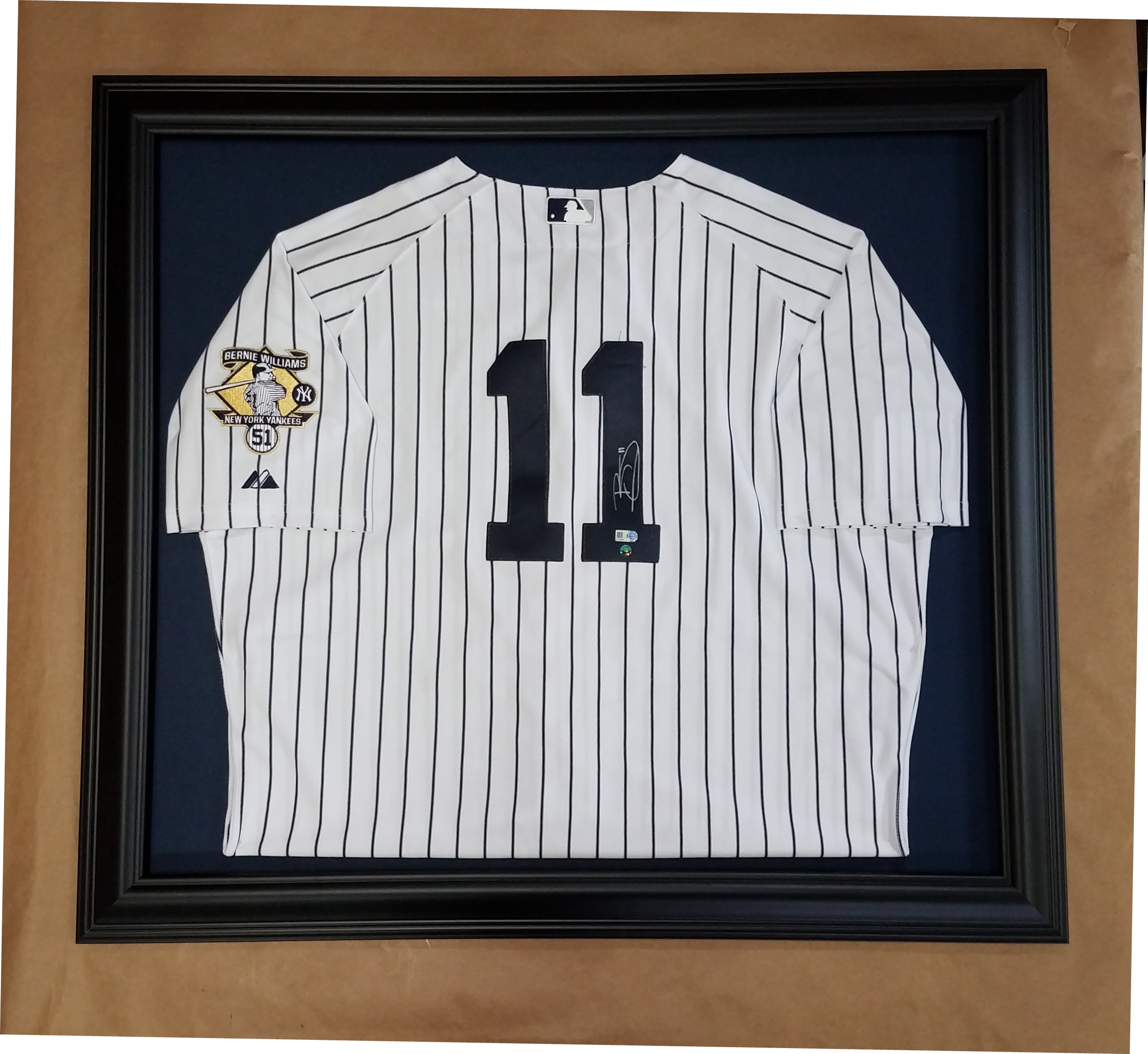 framed yankees jersey